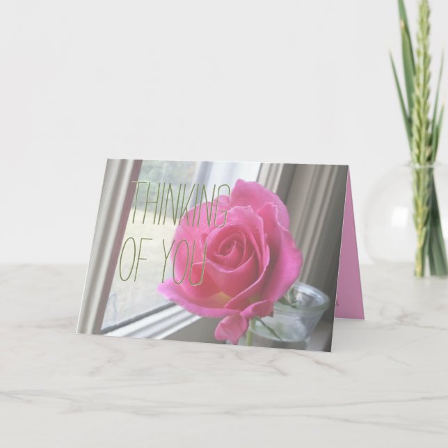 Carte Penser à toi rose Rose (Devant)
