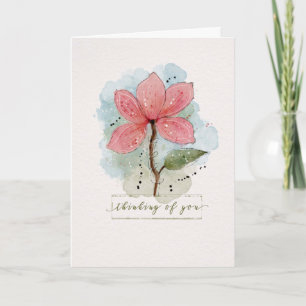 Carte Penser à votre aquarelle Sketchy Doodle Flower