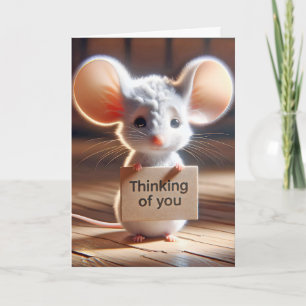 Carte Penser à votre souris avec panneau en carton