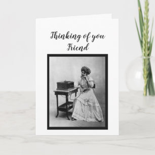 Carte Penser à vous ami & Gossip Buddy Vintage Amusement