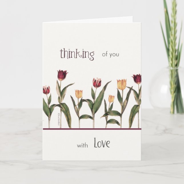 Carte penser à vous, avec amour, encouragement au cancer (Devant)