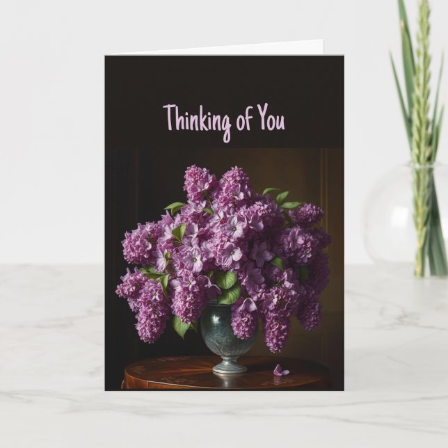 Carte Penser à vous Beaux Lilac Sprays de Fleurs (Devant)