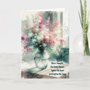 Carte Penser à vous Bouquet d'aquarelle