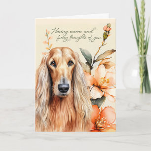 Carte Penser à vous chien de chien de chien afghan avec 