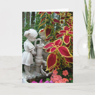 Carte Penser à vous, Coleus Avec Pompe Figurine