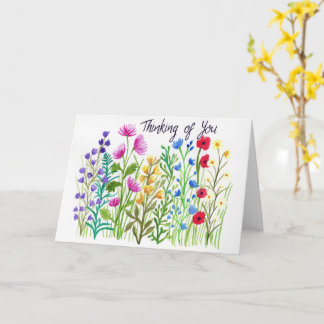 Carte Penser à vous fleurs