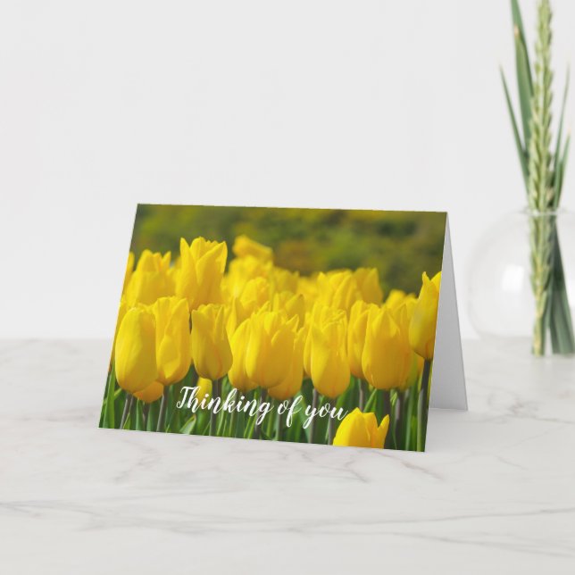 Carte Penser à vous Floral Jaune Sympathie moderne (Devant)