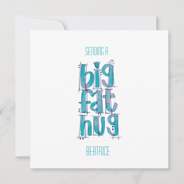 Carte Penser à vous Gros Hugs Letters (Devant)