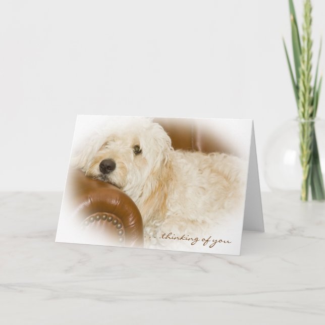 Carte Penser à vous - L'amour chiot (Devant)