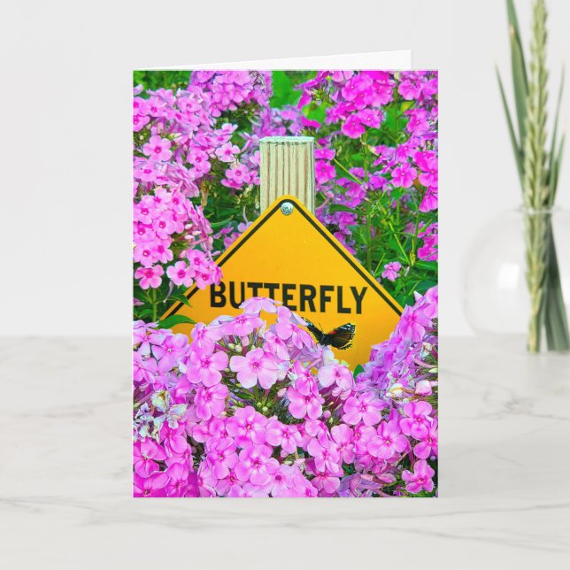 Carte Penser à vous le jardin des papillons (Devant)