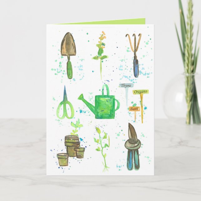 Carte Penser À Vous Les Outils De Jardinage De Gardener  (Devant)