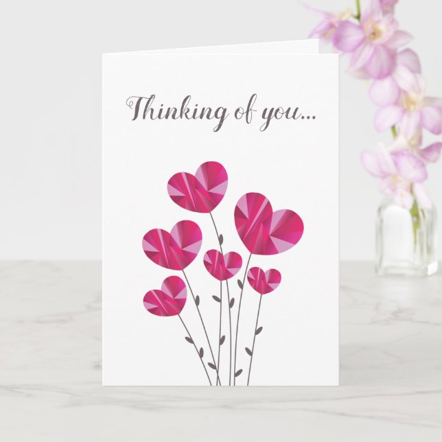 Carte Penser à vous, personnalisable (Orchidée)