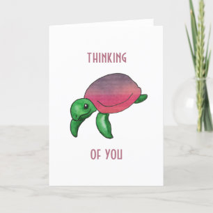 Carte Penser à vous Tortue de mer violette