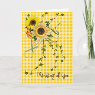 Carte Penser à vous tournesols