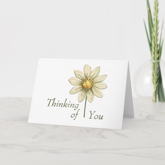 Carte Penser à vous Vintage Daisy (Devant)