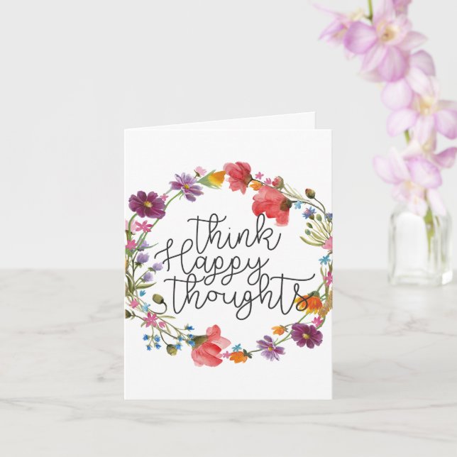 Carte Pensez à Happy Thoughts, Citation inspirante (Orchidée)