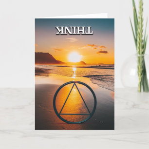 Carte PENSEZ à la plage Slogan de Sunrise