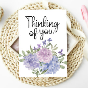 Carte Pensez à votre Pastel Hydrangea Floral Card