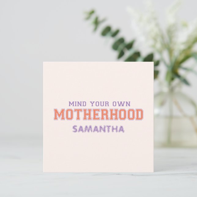 Carte Pensez À Votre Propre Maternité (Debout devant)