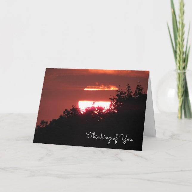 Carte Pensez à vous | Beau coucher de soleil (Devant)