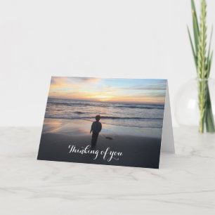 Carte Pensez à vous Beau coucher de soleil de plage