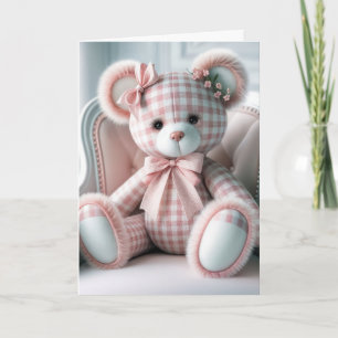 Carte Pensez à vous En vichy Teddy Bear