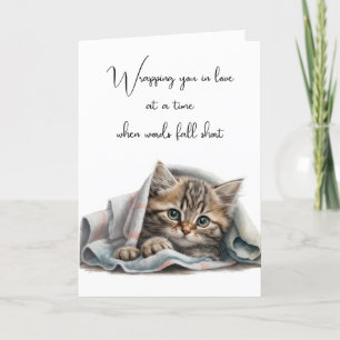 Carte Pensez à vous Kitty dans une couverture