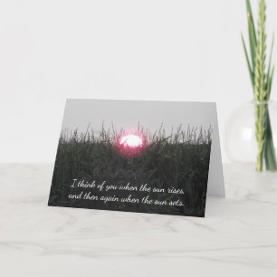 Carte Pensez à vous, lever et coucher du soleil citation
