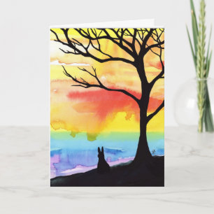 Carte Pensez à vous Mlle Rabbit Card par Bihrle