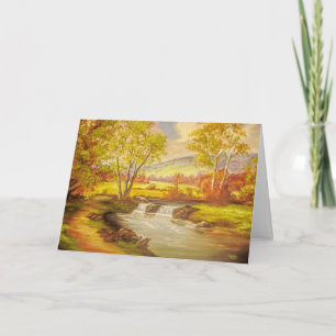 Carte Pensez à vous paisible arbres d'automne et rivière