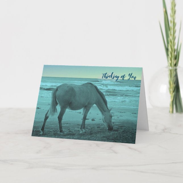 Carte Pensez à vous seul Horse près du lac Michigan (Devant)