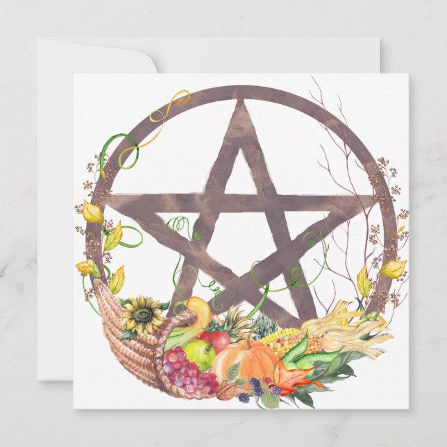 Carte Pentacle de récolte de mabon Équinoxe d'automne (Devant)