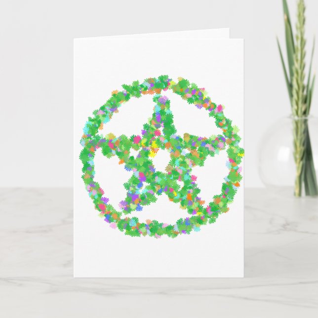 Carte Pentacle fleur et Feuille (Devant)