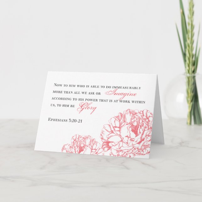 Carte Peony Ephésiens 3:20 (Devant)