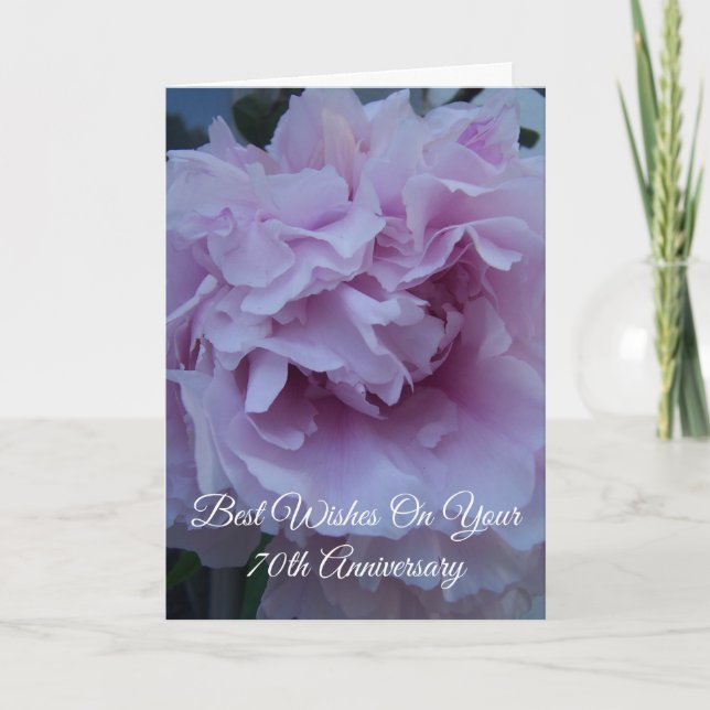 Carte Peony Flower Personnalisé 70e anniversaire de Mari (Devant)