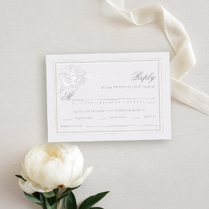 Carte Peony Modern Formal Élégant repas de mariage RSVP