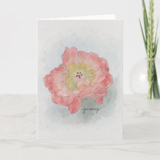 Carte Peony Watercolor Card