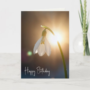 Carte Perce-neige d'anniversaire avec gouttelettes de ro