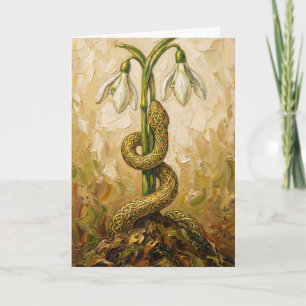 Carte Perce-Neige Serpent Celtique Imbolc Renaissance Ar