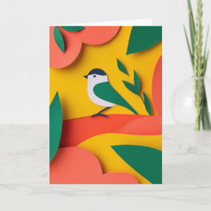 Carte Perchoir de cadeau d'oiseau joyeux