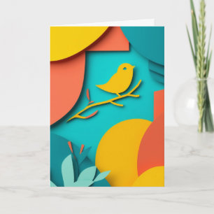 Carte Perchoir d'oiseau ensoleillé