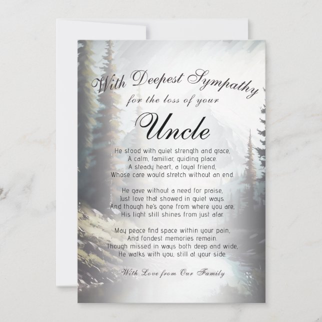 Carte Perdre un monument commémoratif à l'oncle (Devant)