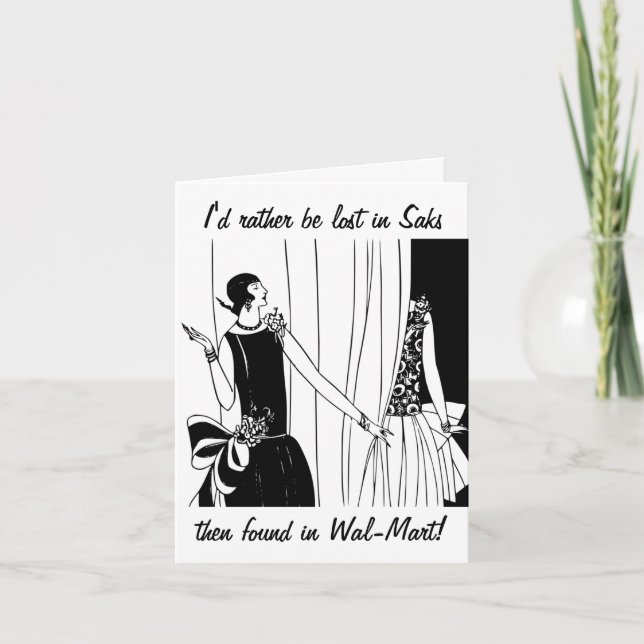Carte Perdu dans Saks Funny Birthday Card (Devant)