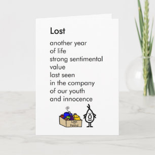 Carte Perdu - un poème d'anniversaire drôle et sentiment