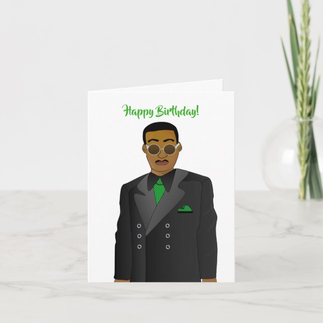 Carte Père afro-américain en costume Cravate Anniversair (Devant)
