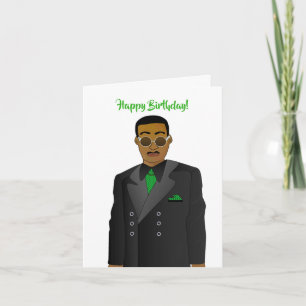 Carte Père afro-américain en costume Cravate Anniversair