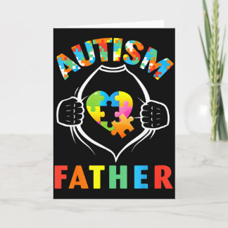 Carte Père autiste Super-héros Puzzle Cœur Sensibilisati