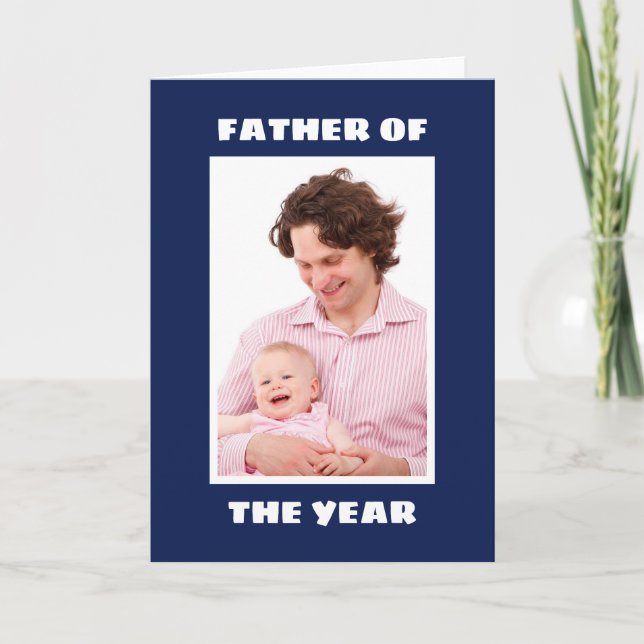 Carte Père De L'Année Photo Personnalisée Personnalisée  (Devant)