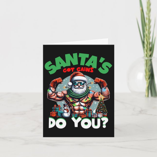 Carte Père Noël A Gains Vous Festivez Bodybuilding Gym (Devant)