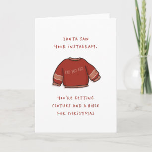 Carte Père Noël a vu votre instagram - Christmas Card